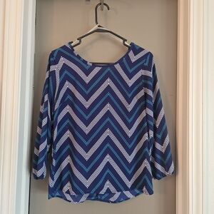 Chevron Patterned Blue Top